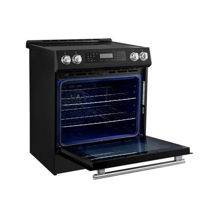 Forno Donatello Espresso FFSIN0905-30BLK 30-Inch Slide-In Induction Range with Convection Oven and 5 Cooking Zones – Black