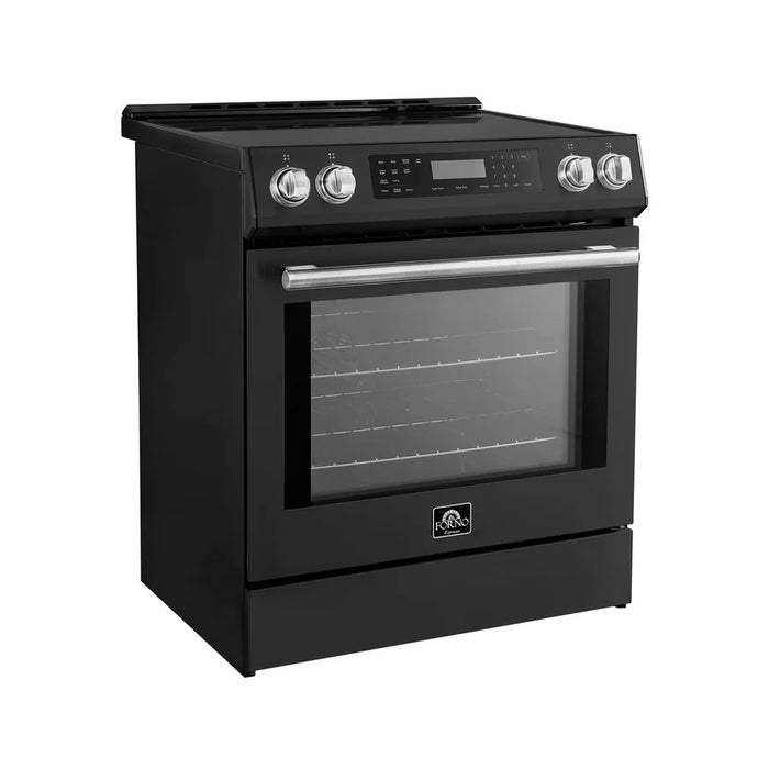 Forno Donatello Espresso FFSIN0905-30BLK 30-Inch Slide-In Induction Range with Convection Oven and 5 Cooking Zones – Black