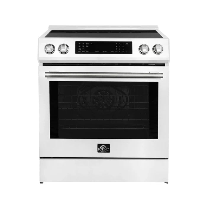Forno 2-Piece Kitchen Appliance Package – 30″ White Induction Range + 31″ White Built-In Column Refrigerator – FBDL-015-06CAUS