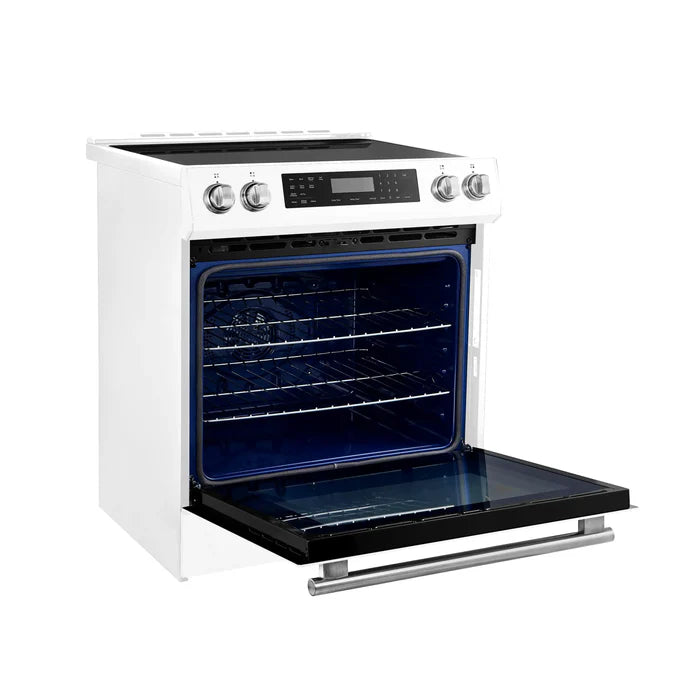 Forno 2-Piece Kitchen Appliance Package – 30″ White Induction Range + 31″ White Built-In Column Refrigerator – FBDL-015-06CAUS