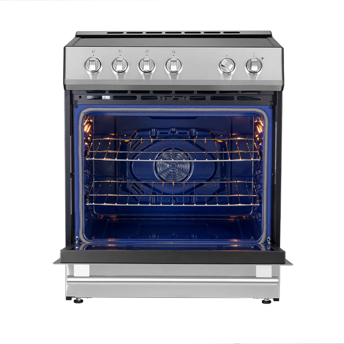 Forno Leonardo Espresso FFSIN0982-30 30" Slide-In Induction Range – True Convection Oven, 5 Cooking Zones, 5.0 cu ft, Stainless Steel