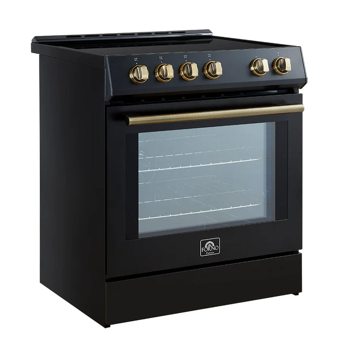Forno Leonardo Espresso FFSIN0982-30BLK 30-Inch Slide-In Induction Range with Convection Oven and 5 Cooking Zones – Black