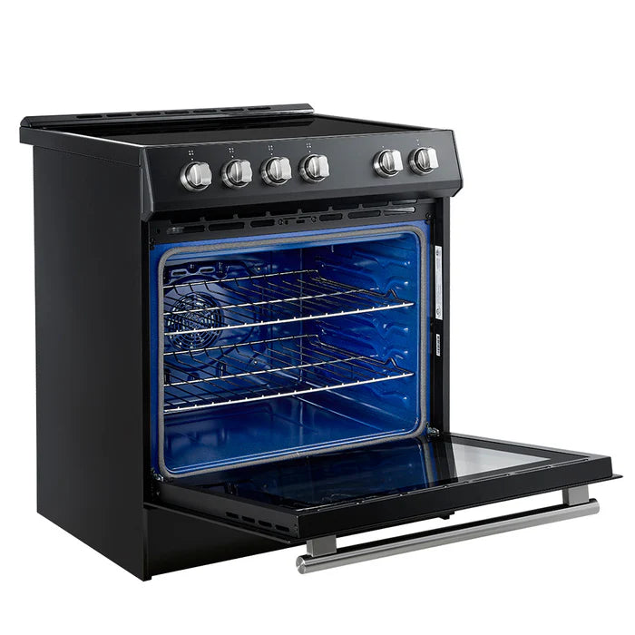 Forno 2-Piece Kitchen Appliance Package – 30″ Black Induction Range + 36″ Black French Door Refrigerator – FBDL-014-14CAUS