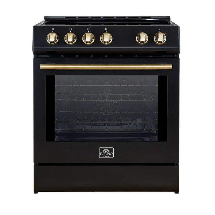 Forno Leonardo Espresso FFSIN0982-30BLK 30-Inch Slide-In Induction Range with Convection Oven and 5 Cooking Zones – Black