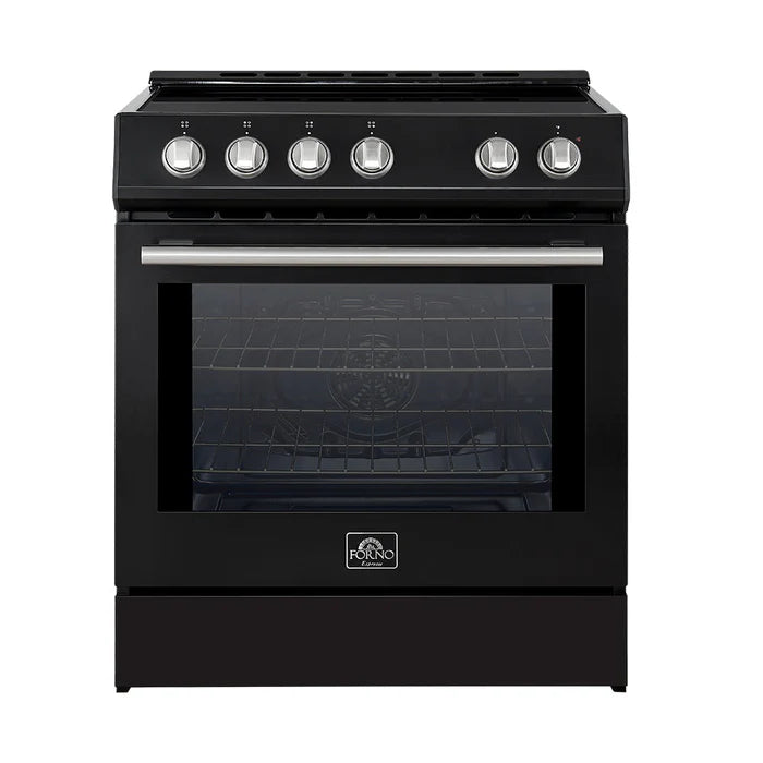 Forno 2-Piece Kitchen Appliance Package – 30″ Black Induction Range + 31″ Black Built-In Column Refrigerator – FBDL-014-12CAUS