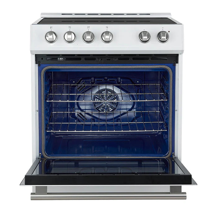 Forno 2-Piece Kitchen Appliance Package – 30″ White Induction Range + 31″ White Built-In Column Refrigerator – FBDL-014-07CAUS