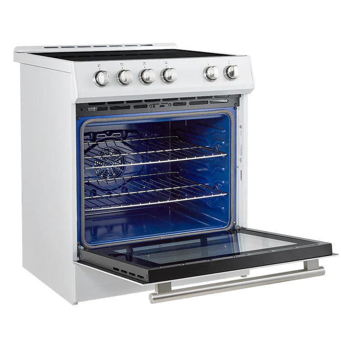 Forno 2-Piece Kitchen Appliance Package – 30″ White Induction Range + 36″ White French Door Refrigerator – FBDL-014-09CAUS