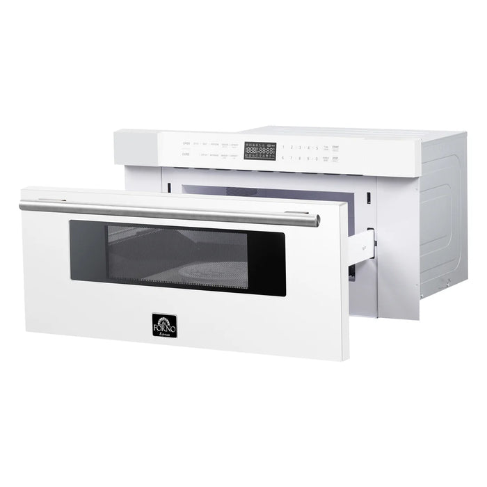 Forno Capoliveri FMWDR3000-30WHT 30″ White Built-In Microwave Drawer, 1.2 cu ft, 1000 W, Touch Controls