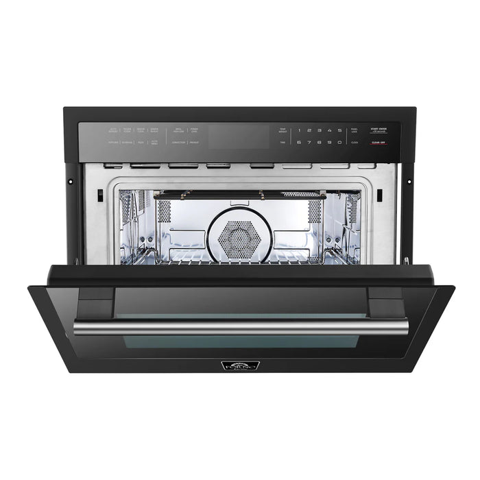 Forno Oliena FMWDR3093-30BLK 30" Built-In Microwave Drawer, 1.6 cu. ft., 1000W, Black