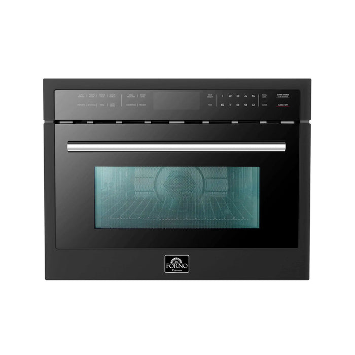 Forno Oliena FMWDR3093-24BLK 24″ Black Built-In Microwave Convection Drawer, 1.2 cu ft, 1000 W, Touch Controls