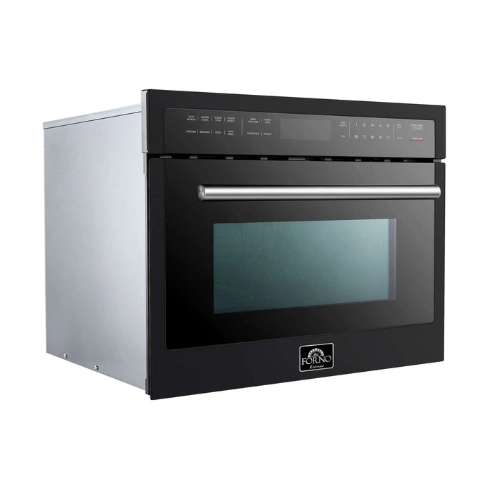 Forno Oliena FMWDR3093-24BLK 24″ Black Built-In Microwave Convection Drawer, 1.2 cu ft, 1000 W, Touch Controls