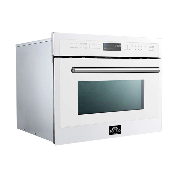 Forno Oliena FMWDR3093-24WHT 24″ White Built-In Microwave Convection Drawer, 1.2 cu ft, 1000 W, Touch Controls