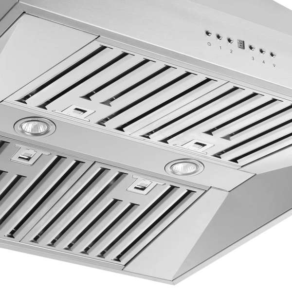 Forno Coppito 30-Inch Island Range Hood, Stainless Steel with LED Lighting and Adjustable Fan Speeds – Model FRHIS5129-30
