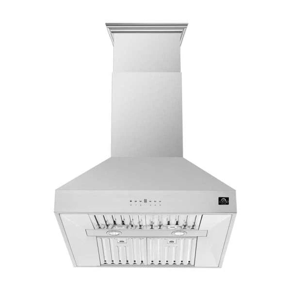 Forno Coppito 30-Inch Island Range Hood, Stainless Steel with LED Lighting and Adjustable Fan Speeds – Model FRHIS5129-30