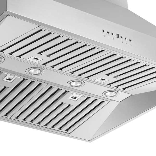 Forno Coppito 36-Inch Island Range Hood, Stainless Steel with LED Lighting and Adjustable Fan Speeds – Model FRHIS5129-36