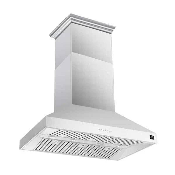 Forno Coppito 48-Inch Island Range Hood, Stainless Steel with LED Lighting and Adjustable Fan Speeds – Model FRHIS5129-48