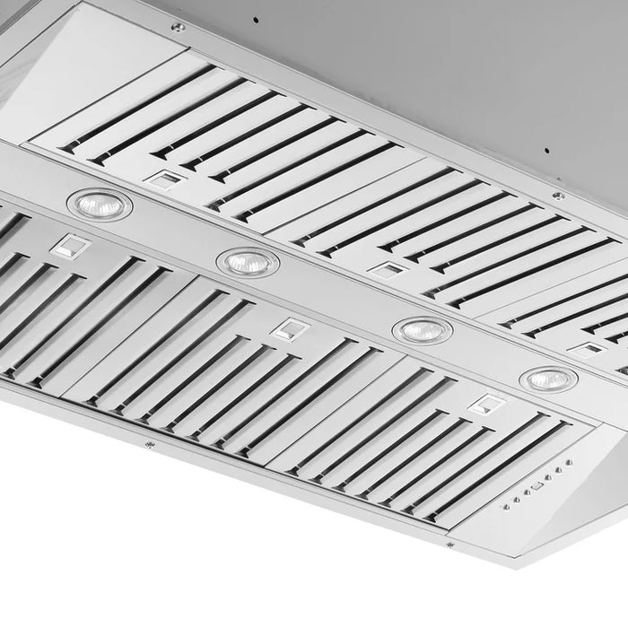 Forno Altilia 48-Inch Insert Range Hood, Stainless Steel with LED Lighting and Baffle Filters – Model FRHRE5337-48