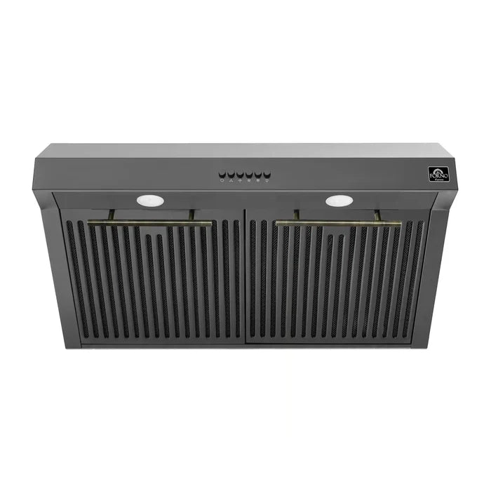 Forno Bari Espresso 30-Inch Under Cabinet Range Hood, Black, 600 CFM with LED Lighting – Model FRHUC5255-30BLK