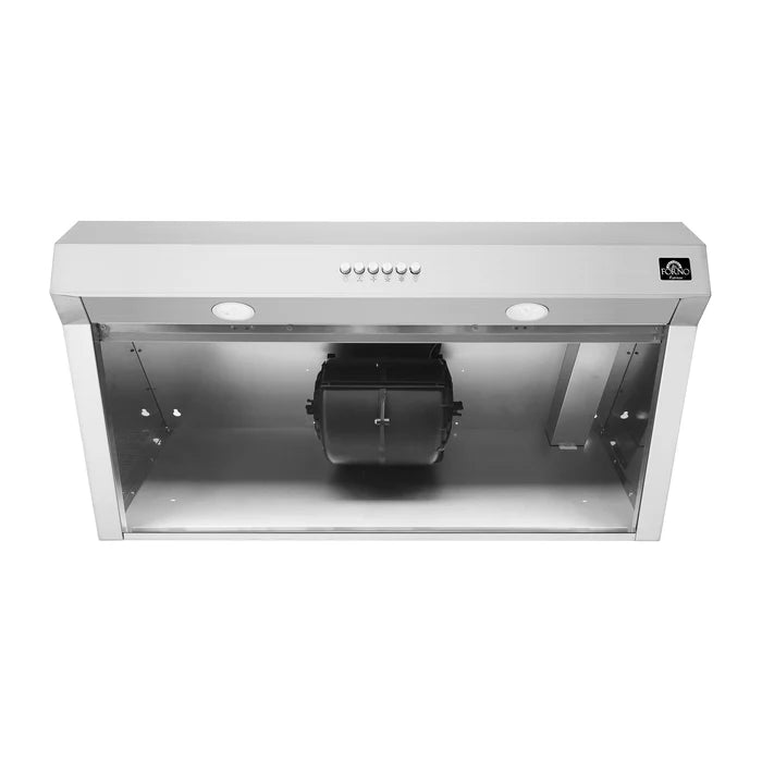 Forno Bari Espresso 30-Inch Under Cabinet Range Hood, Stainless Steel, 600 CFM with LED Lighting – Model FRHUC5255-30