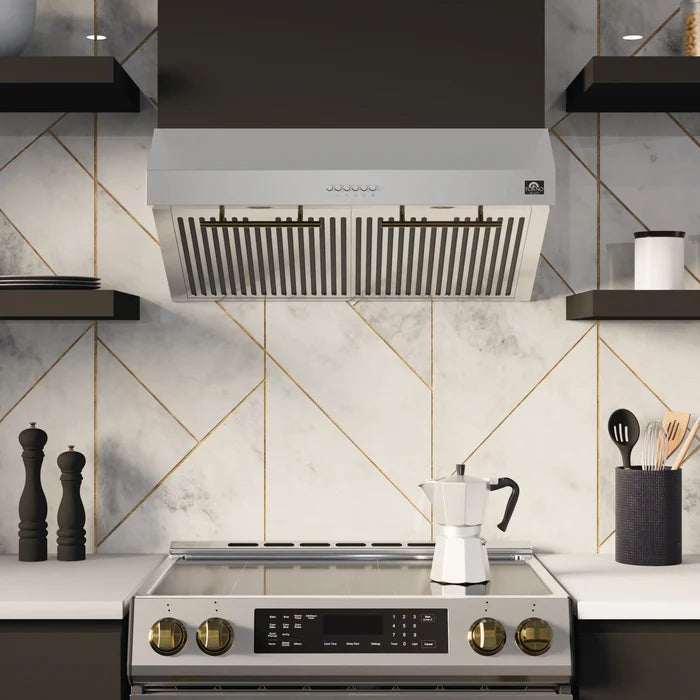 Forno Bari Espresso 30-Inch Under Cabinet Range Hood, Stainless Steel, 600 CFM with LED Lighting – Model FRHUC5255-30