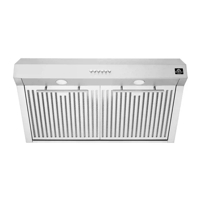 Forno 4-Piece Kitchen Appliance Package – 30-Inch Electric Range, 30-Inch Under-Cabinet Range Hood, 31-Inch Built-In Refrigerator & 24-Inch Built-In Dishwasher – FBDL-010-01US