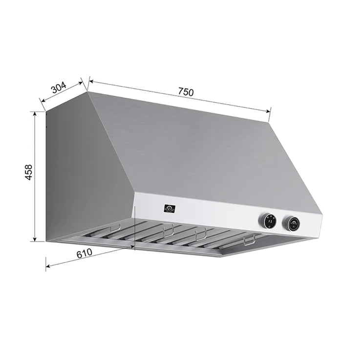 Forno Biagio 30″ Wall‑Mounted Range Hood – 30″ Stainless Steel Heavy-Duty Kitchen Ventilation Hood with 600 CFM Airflow