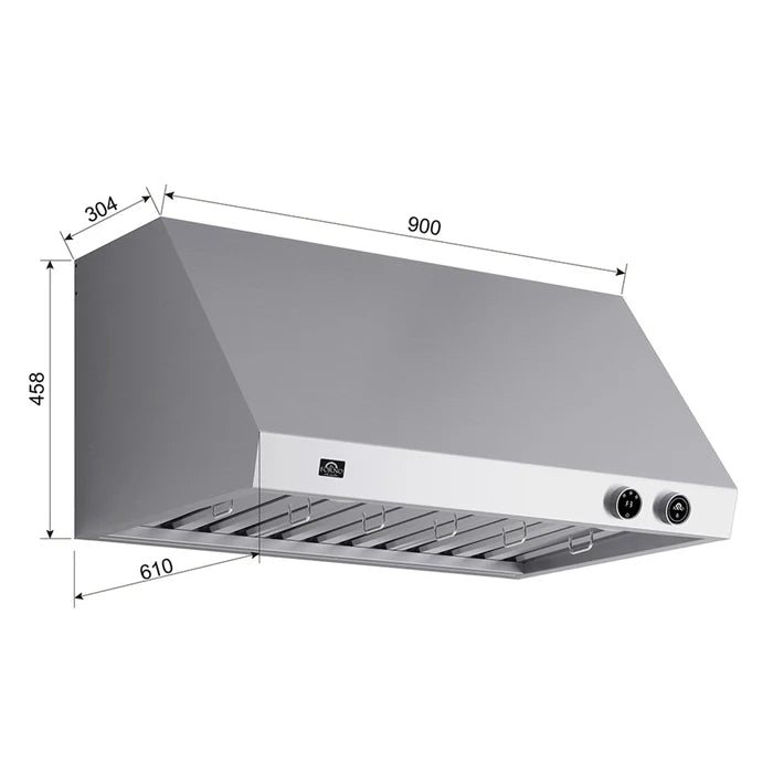 Forno Biagio 36″ Wall‑Mounted Range Hood – Heavy-Duty Stainless Steel Vent Hood with 600 CFM Airflow and LED Lighting (Model FRHWM5009-36)