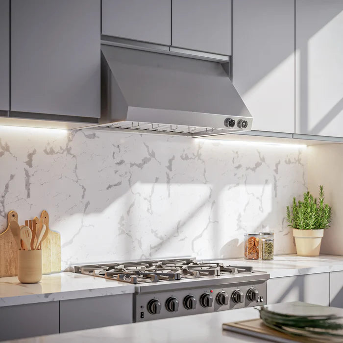 Forno Biagio 36″ Wall‑Mounted Range Hood – Heavy-Duty Stainless Steel Vent Hood with 600 CFM Airflow and LED Lighting (Model FRHWM5009-36)