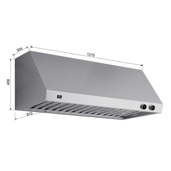 Forno Biagio 48″ Wall‑Mounted Range Hood – Heavy-Duty Stainless Steel Range Hood with 1200 CFM Ventilation (Model FRHWM5009-48)