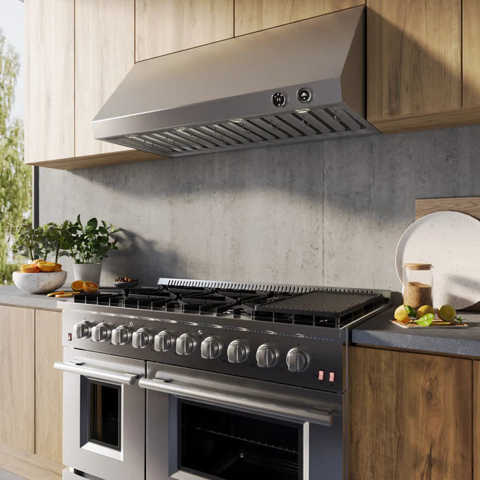 Forno Biagio 48″ Wall‑Mounted Range Hood – Heavy-Duty Stainless Steel Range Hood with 1200 CFM Ventilation (Model FRHWM5009-48)