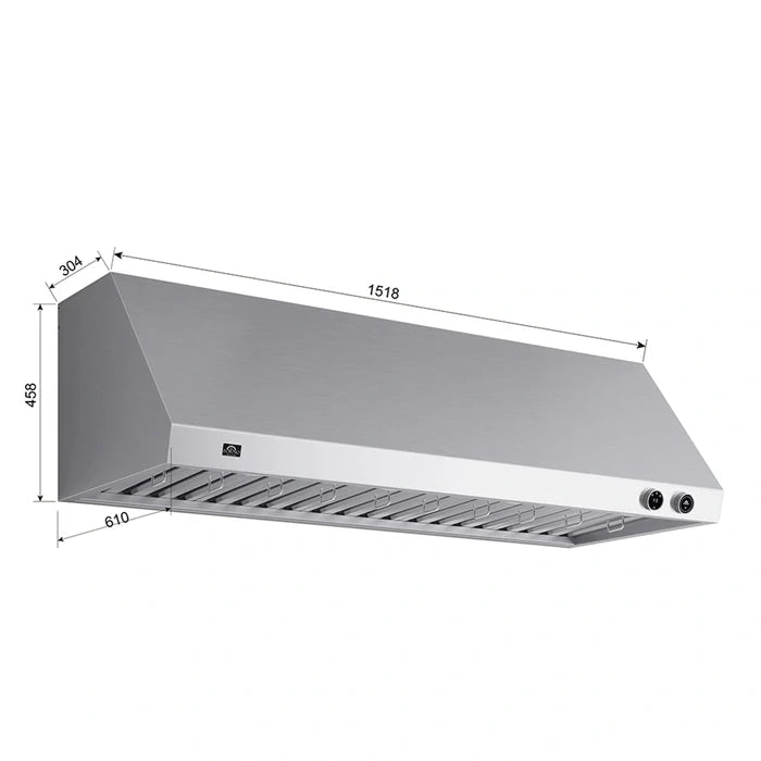 Forno Biagio 60″ Wall-Mounted Range Hood – 1200 CFM Heavy-Duty Stainless Steel Ventilation (FRHWM5009-60)