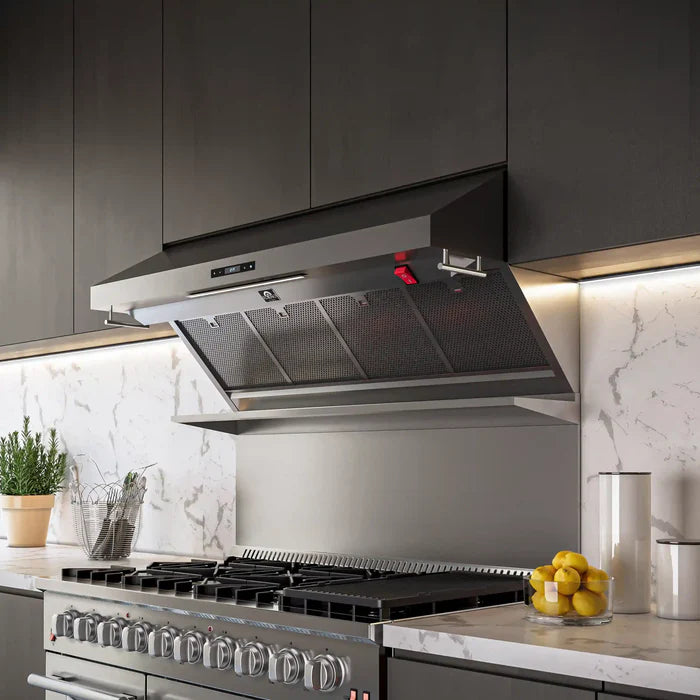 Forno Savona 48″ Wall Mount Range Hood with Hybrid Filters & Backsplash, 1200 CFM