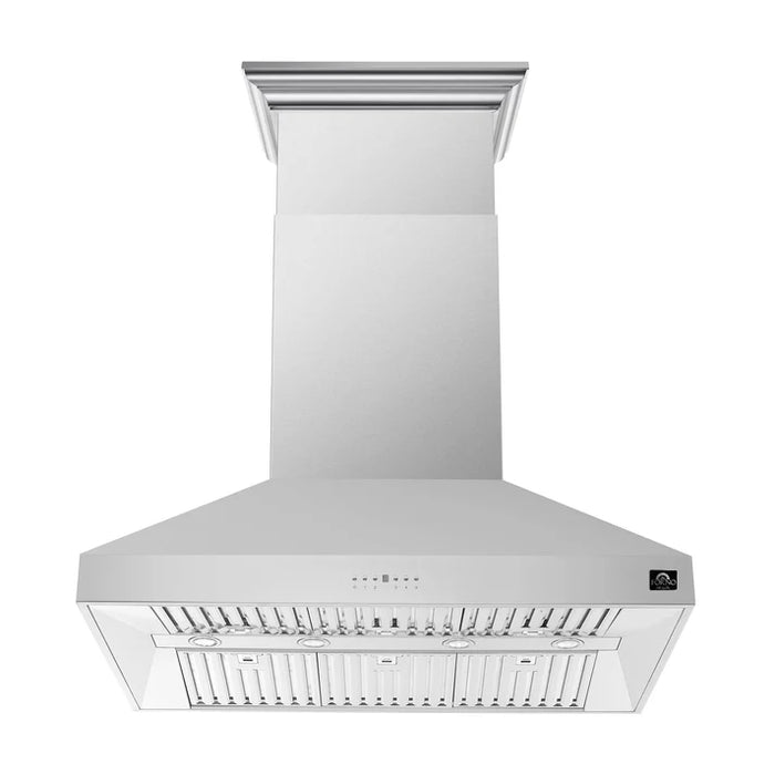 Forno Orvieto 48-Inch Wall Mount Range Hood, Stainless Steel, Heavy Duty with LED Lighting – Model FRHWM5094-48