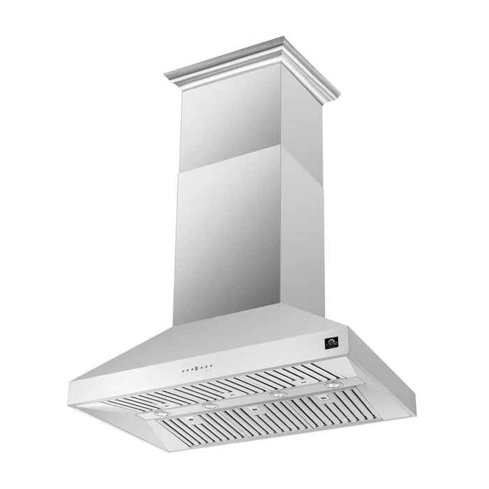 Forno Orvieto 48-Inch Wall Mount Range Hood, Stainless Steel, Heavy Duty with LED Lighting – Model FRHWM5094-48
