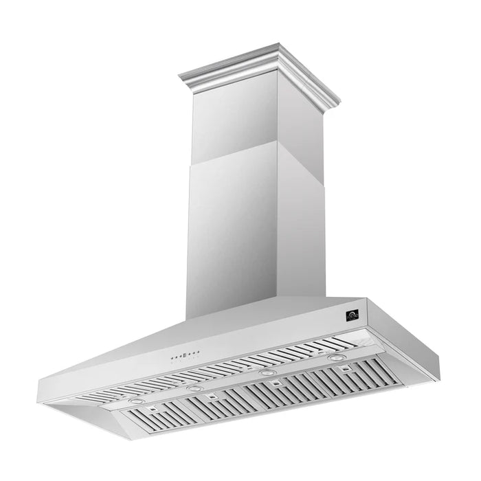 Forno Orvieto 60-Inch Wall Mount Range Hood, Stainless Steel, Heavy Duty with LED Lighting – Model FRHWM5094-60
