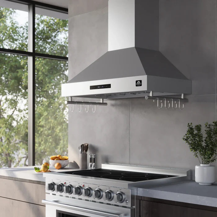 Forno Venezia 36-Inch Wall-Mounted Range Hood with Touch Controls & Baffle Filters – FRHWM5503-36