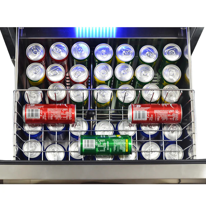 Forno Azienda FWCDR6628-24S 24″ Built-In Dual Zone Wine Cooler with Dual Drawers, Stainless Steel, Up to 108 Bottles