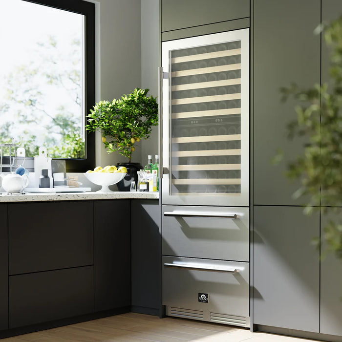 Forno Celano FWCDR6697‑30S 30″ Dual Zone Wine & Beverage Cooler, Stainless Steel, 21.3 cu.ft, Built-In or Freestanding