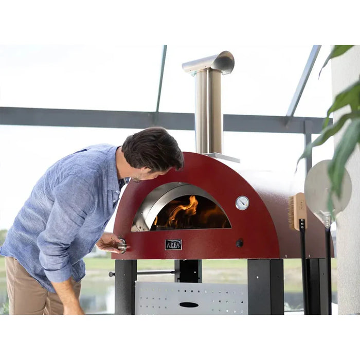 Alfa Moderno 3 Pizze Gas Outdoor Pizza Oven FXMD-3P-MROR-U – Ruby Red, 3-Pizza Capacity, Countertop, 1000 °F Max Temp