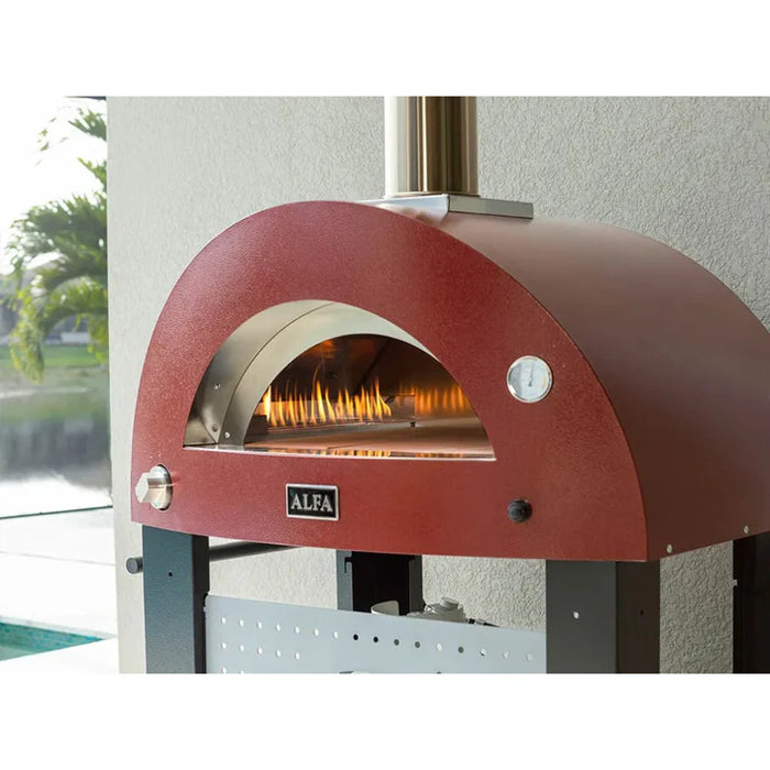 Alfa Moderno 3 Pizze Gas Outdoor Pizza Oven FXMD-3P-MROR-U – Ruby Red, 3-Pizza Capacity, Countertop, 1000 °F Max Temp