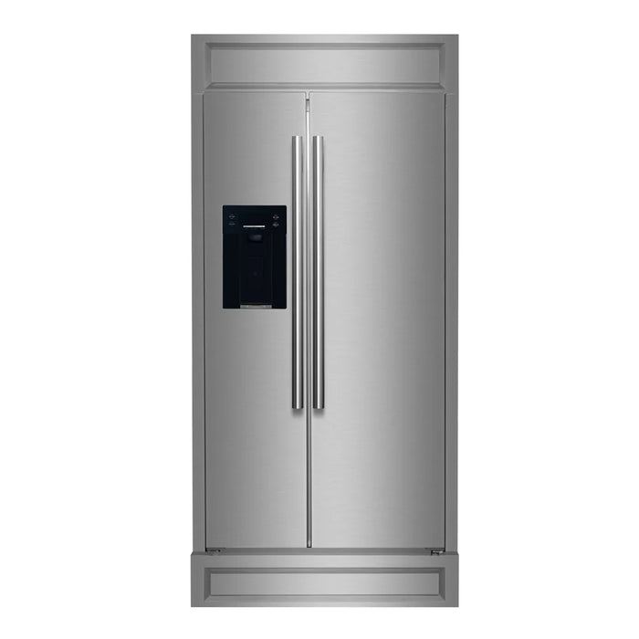 Forno Salerno FFRBI1844‑40MG 40″ Built‑In Stainless Steel Side‑by‑Side Refrigerator, 20 cu ft