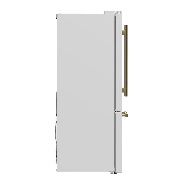 Forno Gallipoli Espresso FFFFD1974-31WHT 30″ White French Door Refrigerator with Bottom Freezer, 17.5 cu ft