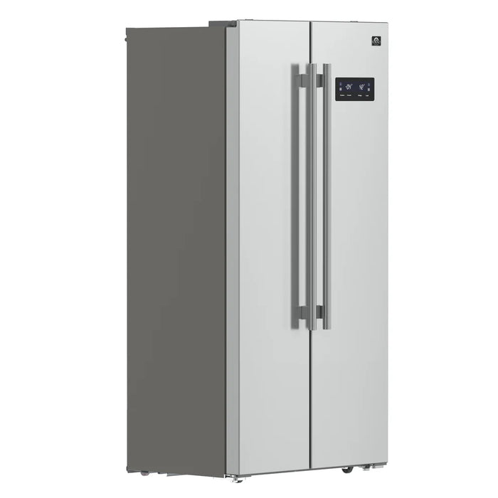 Forno Salerno FFRBI1805-33SB 33″ Side-by-Side Refrigerator, Stainless Steel, 15.6 cu ft