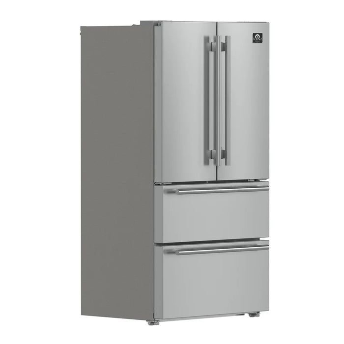 Forno Moena FFRBI1820-36SB 36″ French Door Refrigerator, Counter Depth, 19.2 cu ft, Stainless Steel