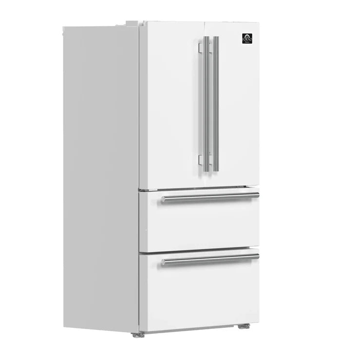 Forno 2-Piece Kitchen Appliance Package – 30″ White Induction Range + 36″ White French Door Refrigerator – FBDL-015-08CAUS
