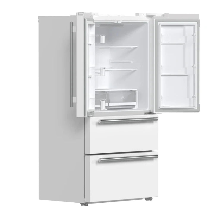Forno 2-Piece Kitchen Appliance Package – 30″ White Induction Range + 36″ White French Door Refrigerator – FBDL-014-08CAUS