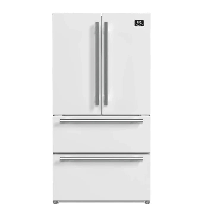 Forno 2-Piece Kitchen Appliance Package – 30″ White Induction Range + 36″ White French Door Refrigerator – FBDL-015-08CAUS