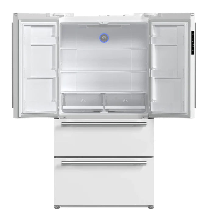 Forno 2-Piece Kitchen Appliance Package – 30″ White Induction Range + 36″ White French Door Refrigerator – FBDL-015-08CAUS