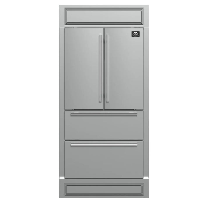 Forno Moena FFRBI1820-40MG 40″ French Door Refrigerator, Stainless Steel, 19.2 cu ft