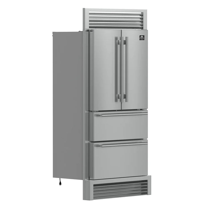 Forno Moena FFRBI1820-40SG 40″ French Door Refrigerator, Stainless Steel, 19.2 cu ft